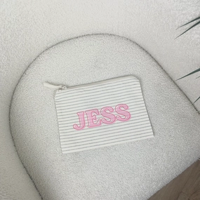Personalised Striped Organic Accessory Pouch Holiday Collection - holiday outfits clearance