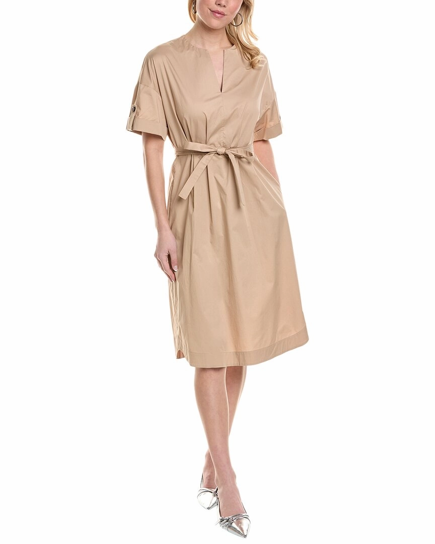 Peserico womens  Midi Dress, 46, Beige