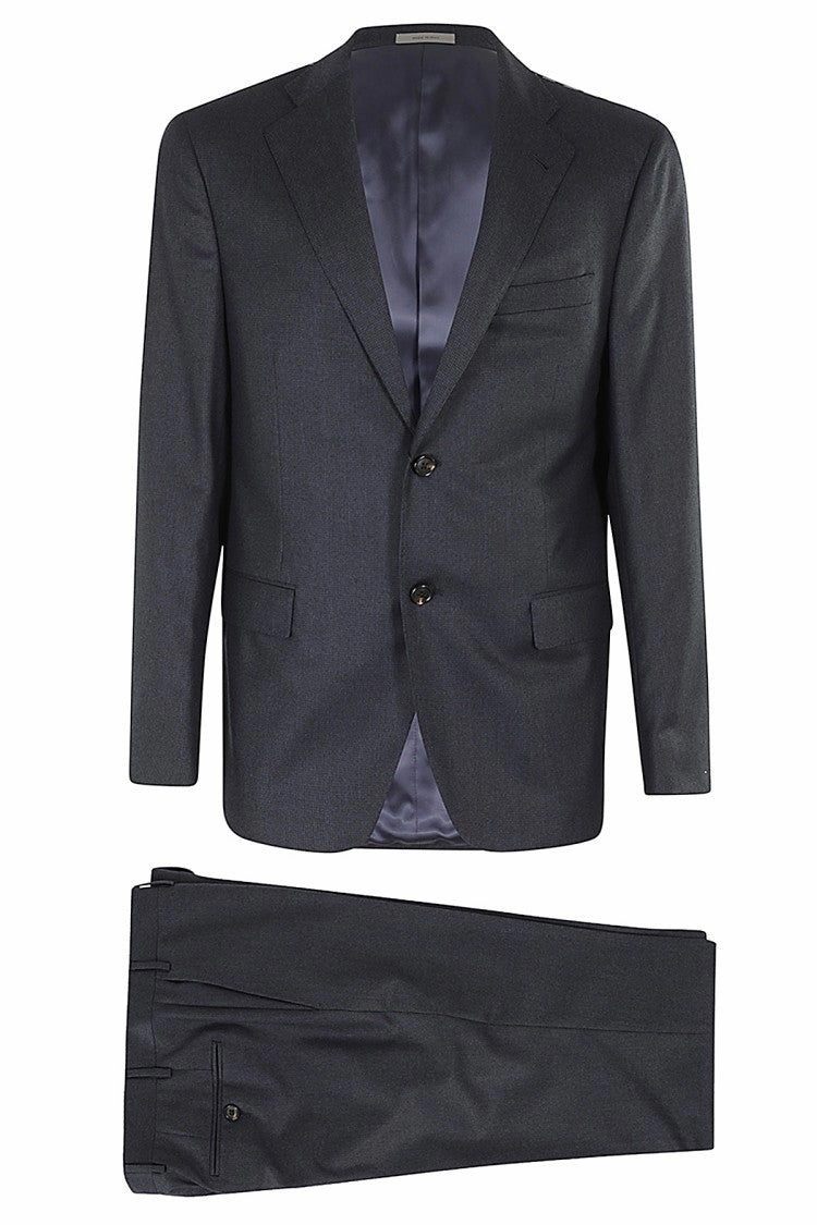Pied De Poule Wool Suit With Tailored Fit