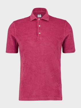 Pink Terry Cotton Polo Shirt Tops Mens - men's t-shirts outlet