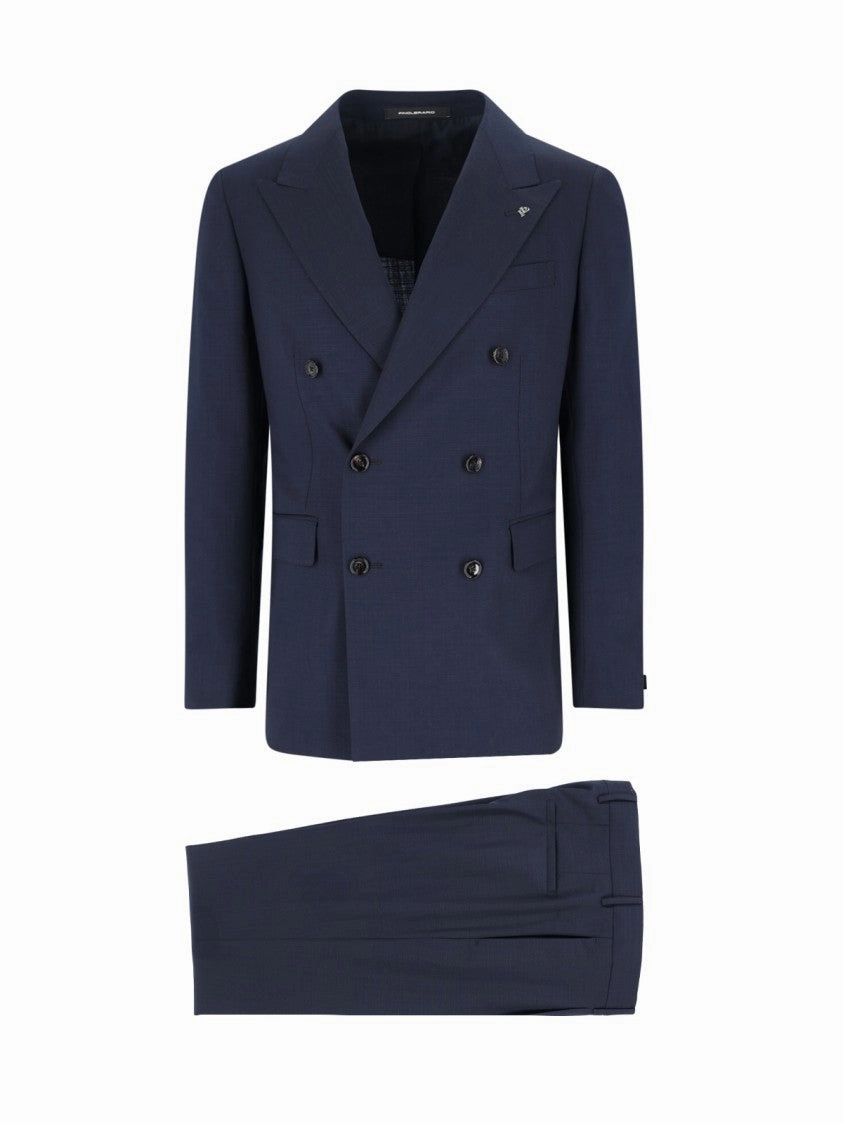 Pino Lerario" Double-Breasted Suit - Navy