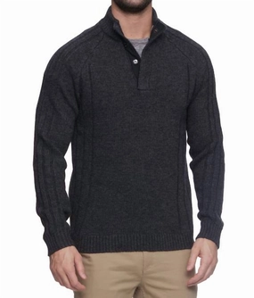Plainview Mock Neck Sweater In Charcoal knit sweaters cheap
