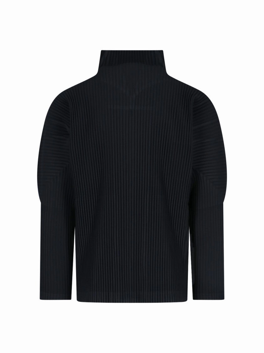 Pleated Zip Sweater ?C Black