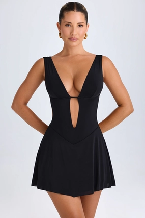 Plunge Cut-Out Mini Dress in Black Dresses - dresses on sale