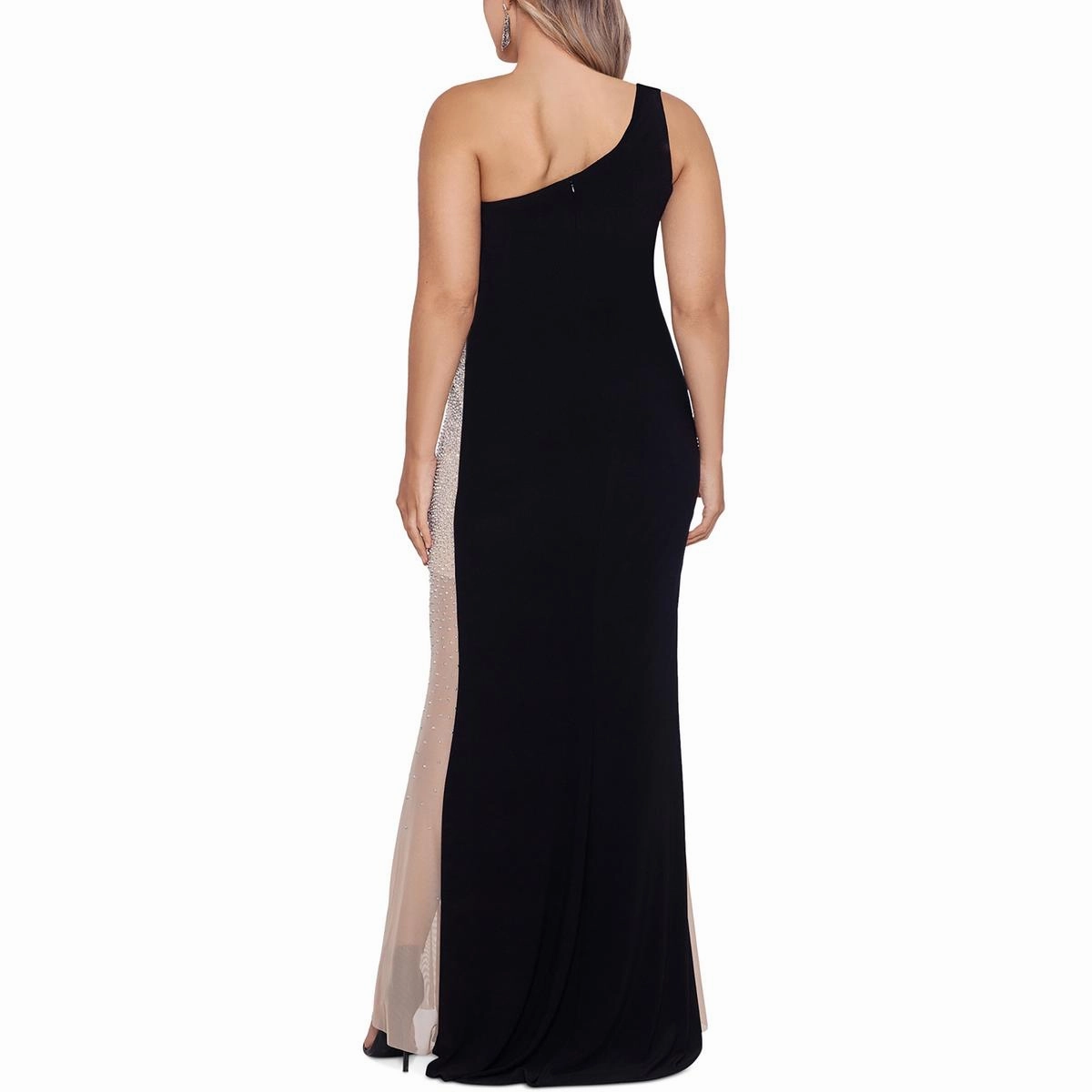 Plus Womens Embellished Long Evening Dress