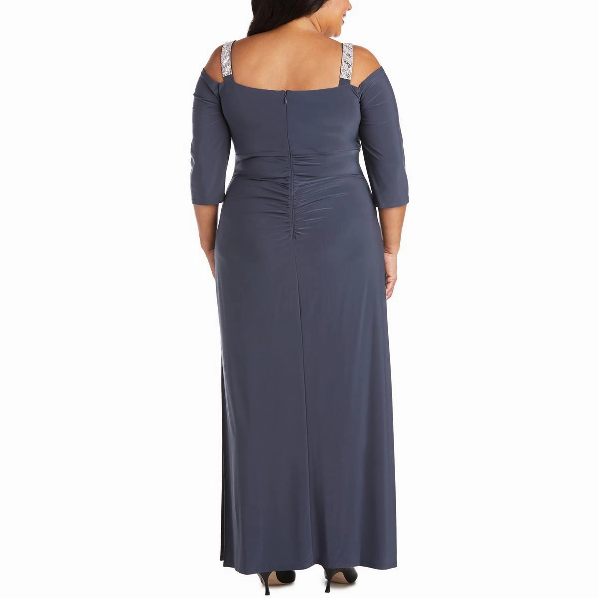 Plus Womens Embellished Maxi Evening Dress