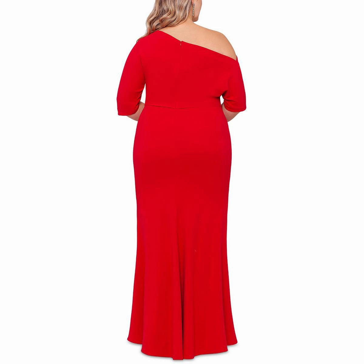 Plus Womens Off-The-Shoulder Maxi Evening Dress