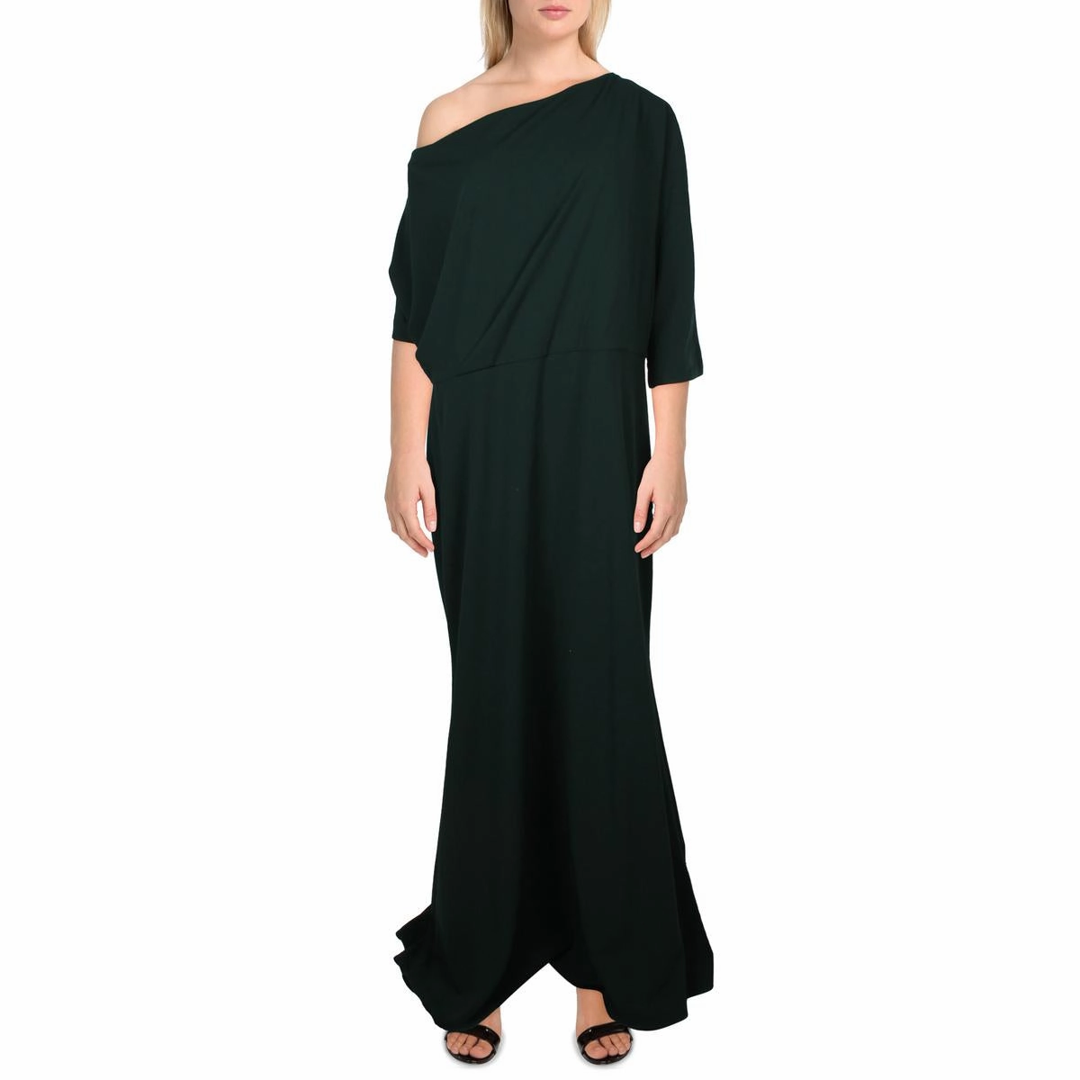 Plus Womens Off-The-Shoulder Maxi Evening Dress