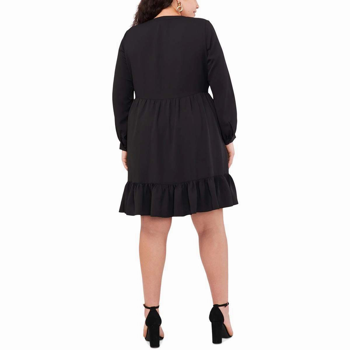 Plus Womens Ruffle Hem Tiered Cocktail And Party Dress