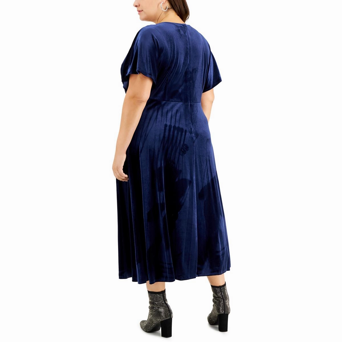 Plus Womens Velvet Long Maxi Dress
