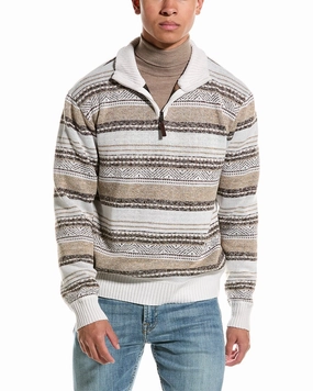 Point Zero Mock Zip Striped Texture 1/4-Zip Sweater designer sweaters outlet