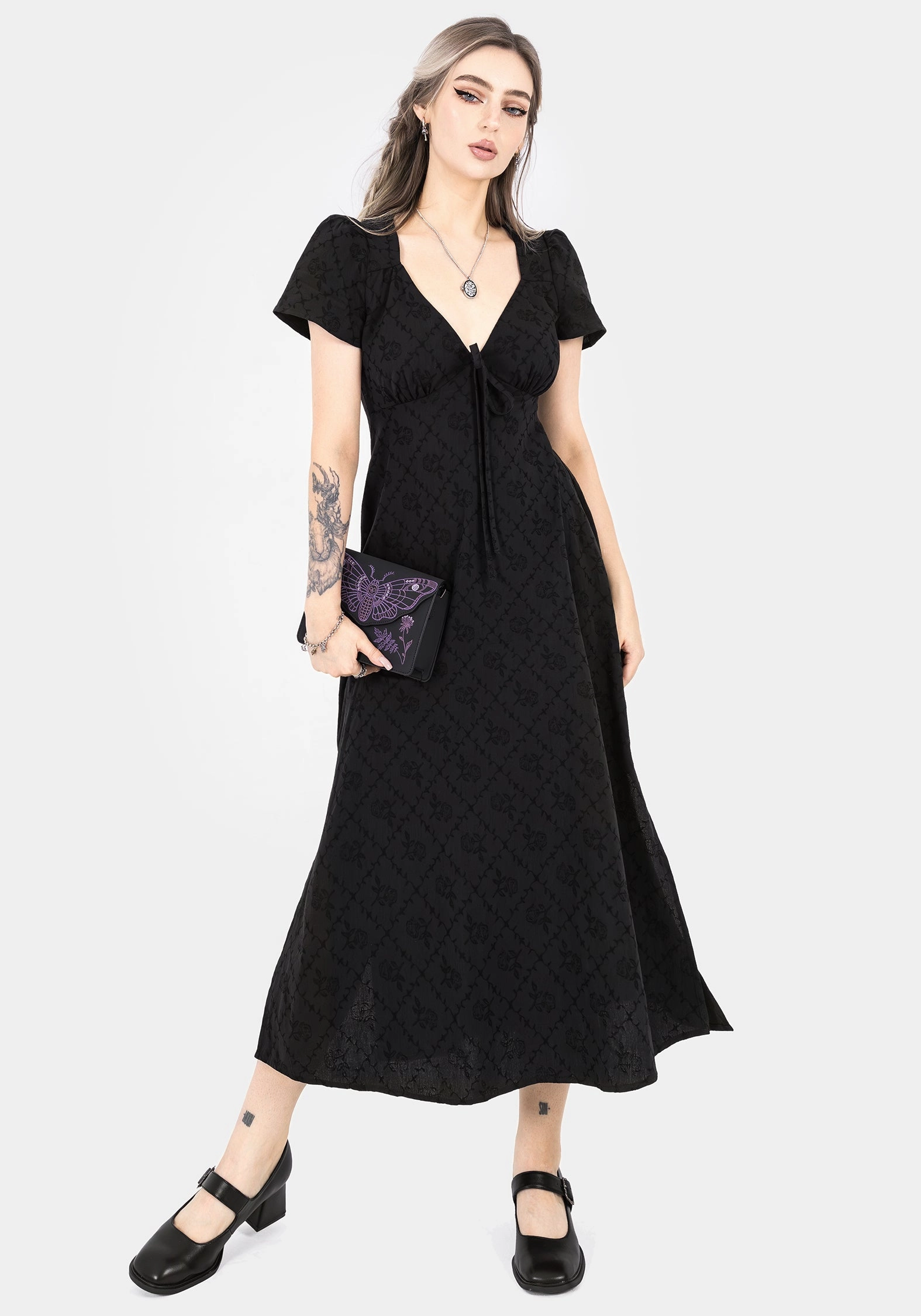 Polgara Floral Jacquard Midaxi Dress Dresses Womens - women's dresses clearance