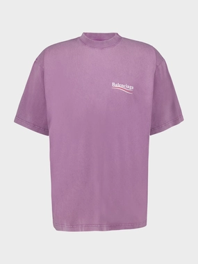 Political Campaign T-Shirt in Faded Purple Tops Mens - flannel shirts