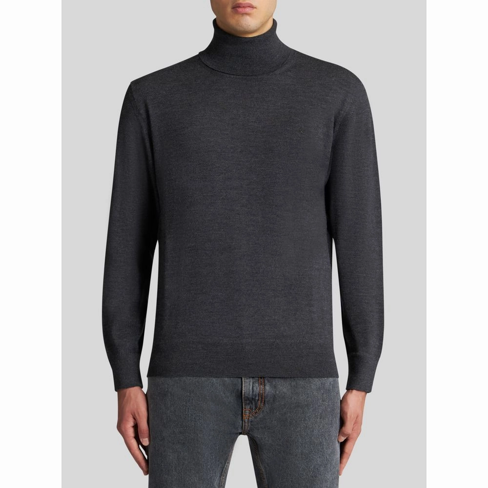 POLO NECK WOOL JUMPER WITH LOGO
