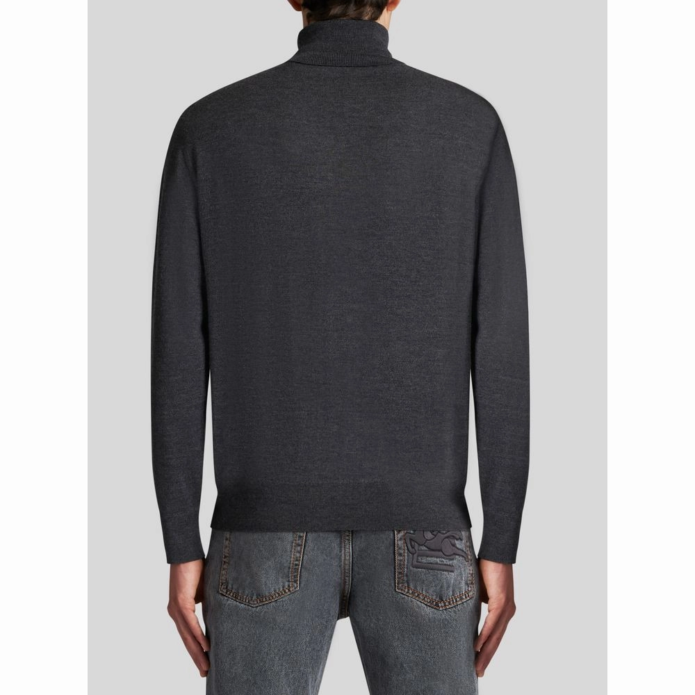 POLO NECK WOOL JUMPER WITH LOGO