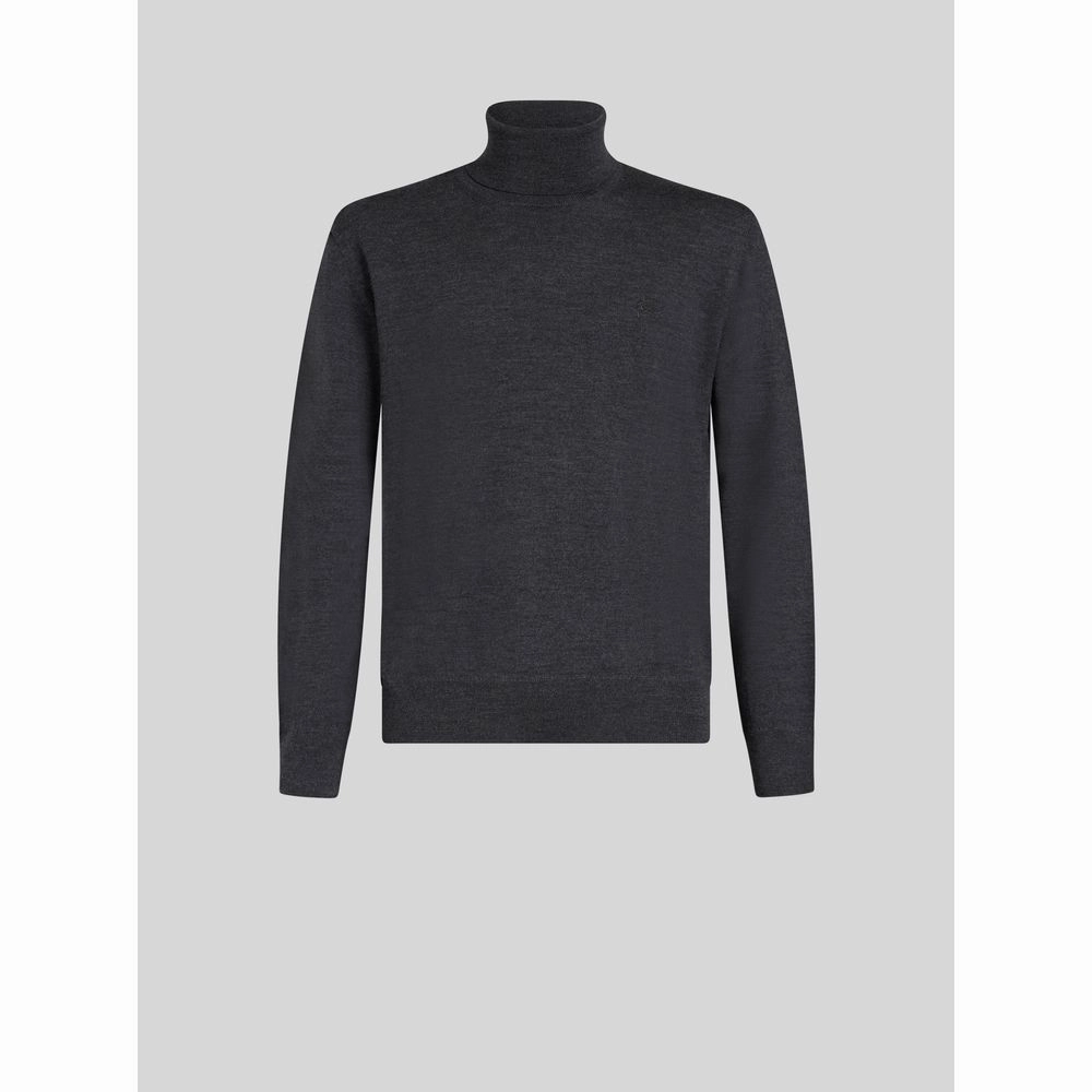 POLO NECK WOOL JUMPER WITH LOGO