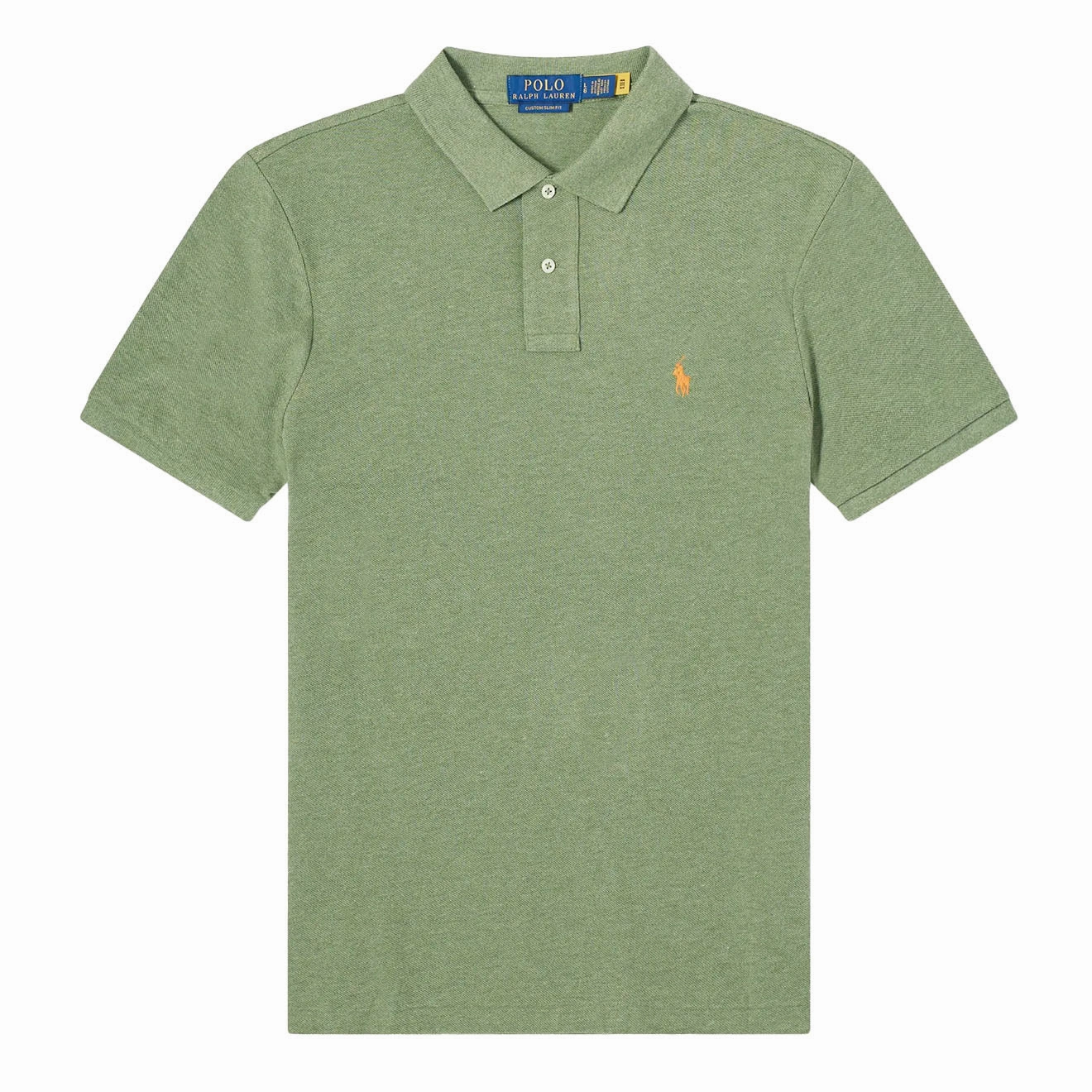 Polo Ralph Lauren Custom Slim Fit Classic Polo Cargo Green Heather mens t-shirts outlet