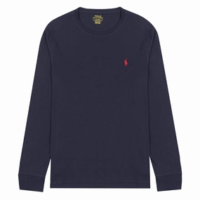 Polo Ralph Lauren Custom Slim Fit Cotton LS T-Shirt Ink Navy henley shirts online