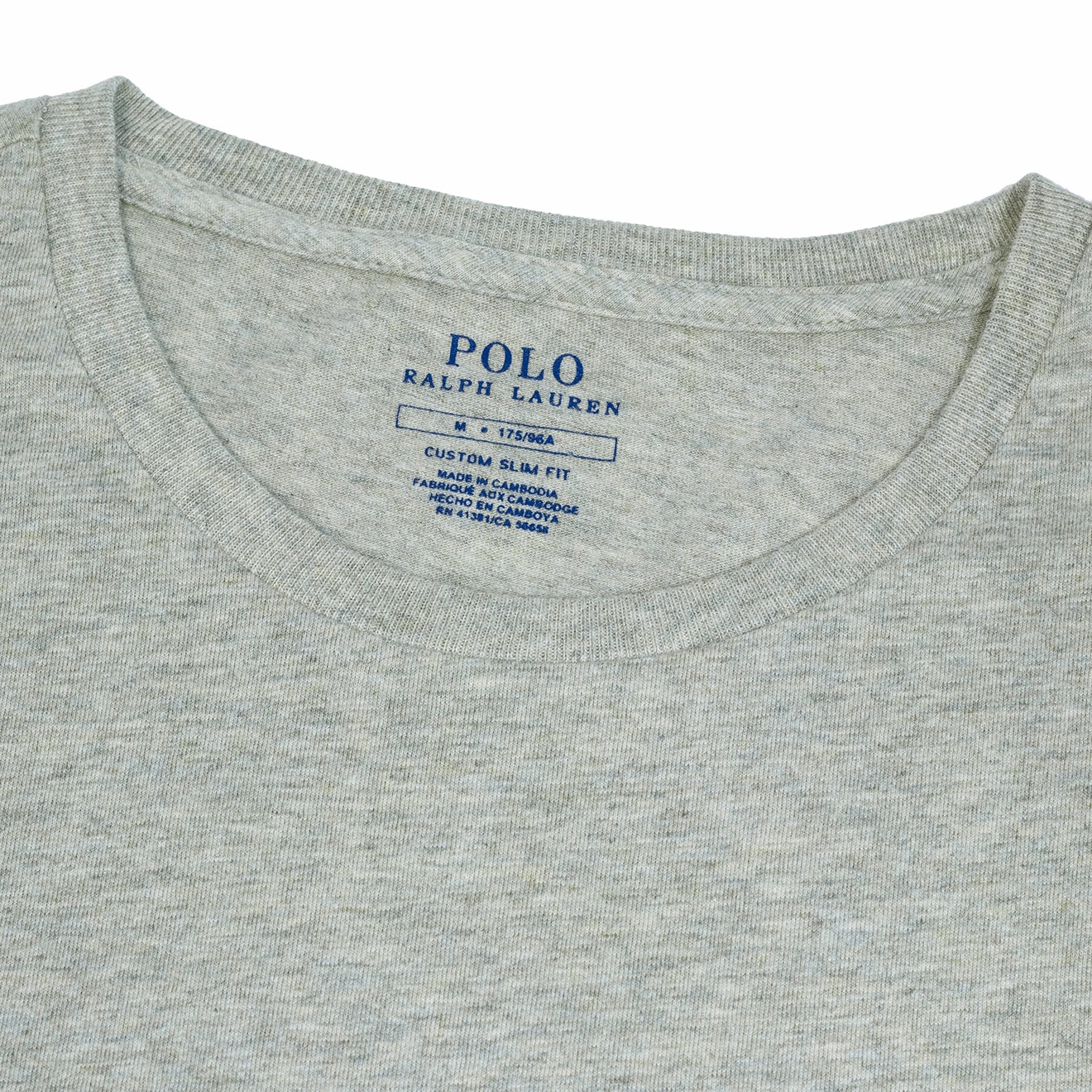 Polo Ralph Lauren Custom Slim Fit Cotton T-Shirt Grey