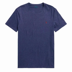 Polo Ralph Lauren Custom Slim Fit Jersey Crewneck T-Shirt Spring Navy Heather henley shirts online