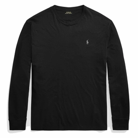 Polo Ralph Lauren Custom Slim Fit LS T-Shirt Polo Black / Grey Pony henley shirts online