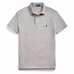 Polo Ralph Lauren Custom Slim Fit Mesh Polo Shirt Canterbury Heather mens t-shirts outlet