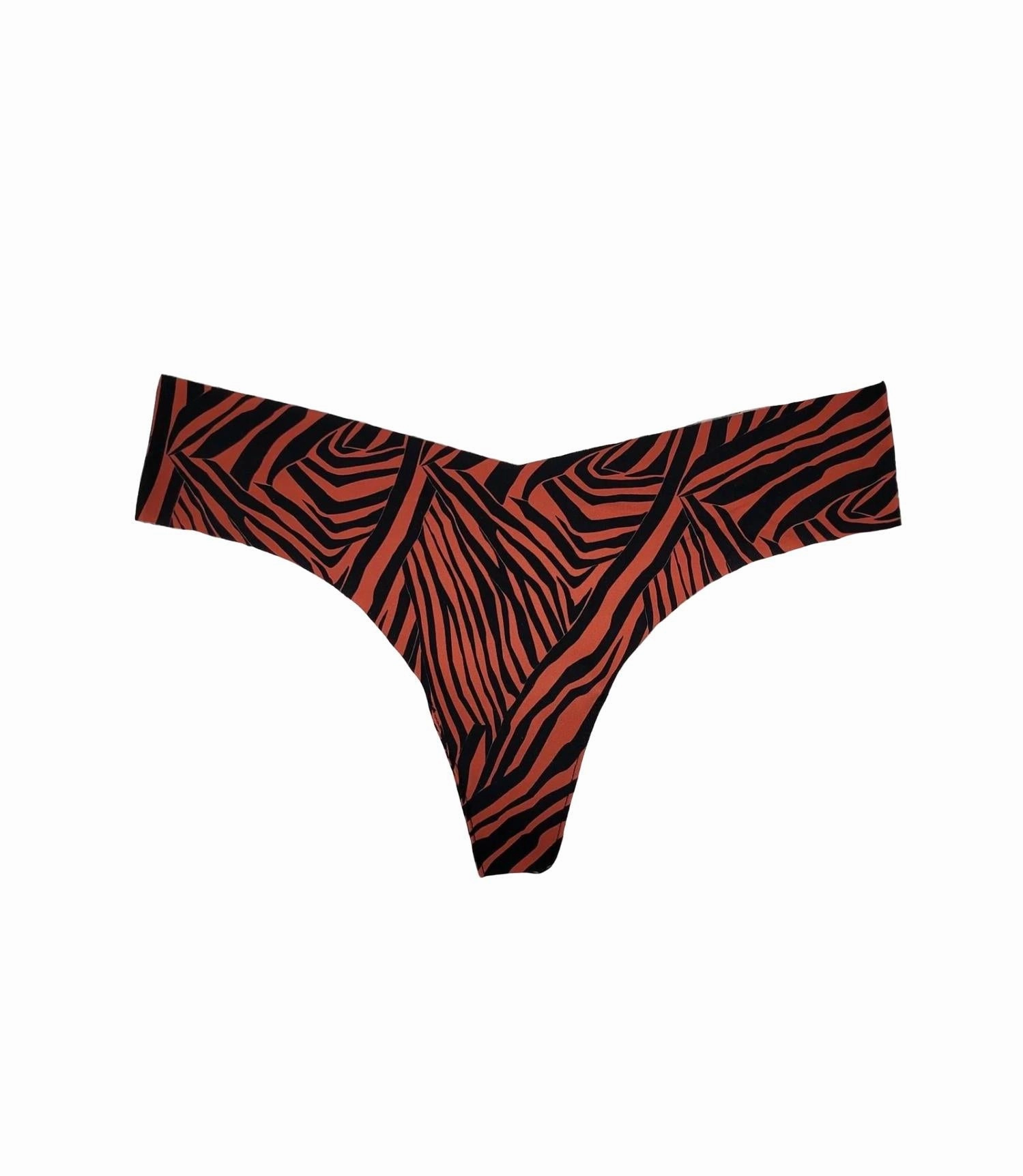 Printed Low Rise Thong In City Stripes