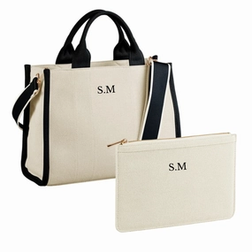 Puerto Initials Personalised Tote Bag & Pouch Set Holiday Collection - holiday outfits clearance