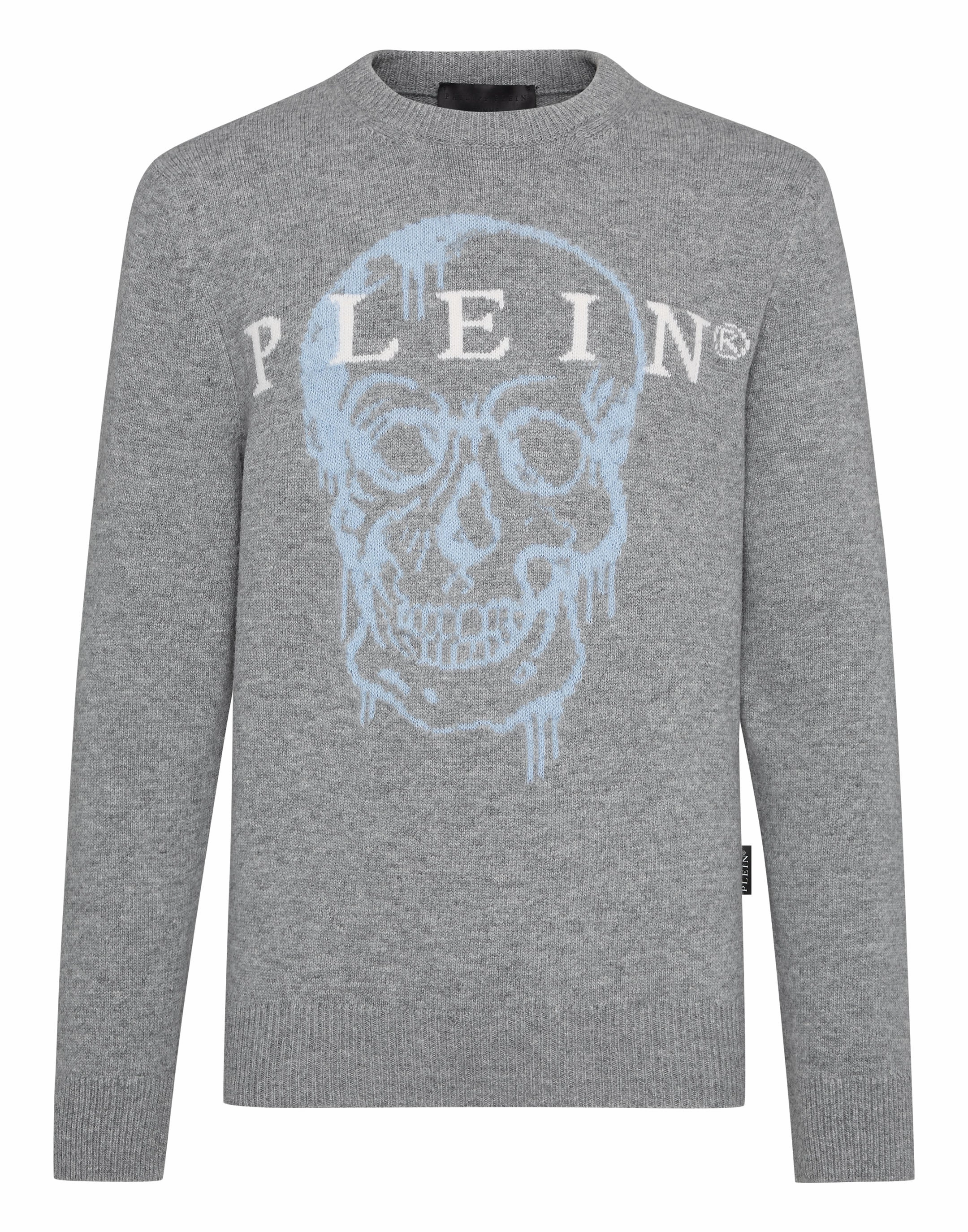 Pullover Round Neck LS Intarsia Skull