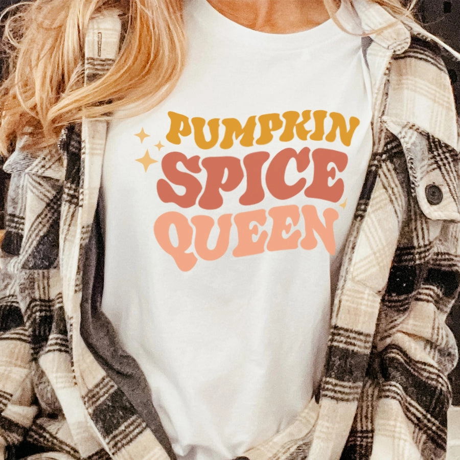 Pumpkin Spice Queen T-Shirt Holiday Collection - vacation wear sale