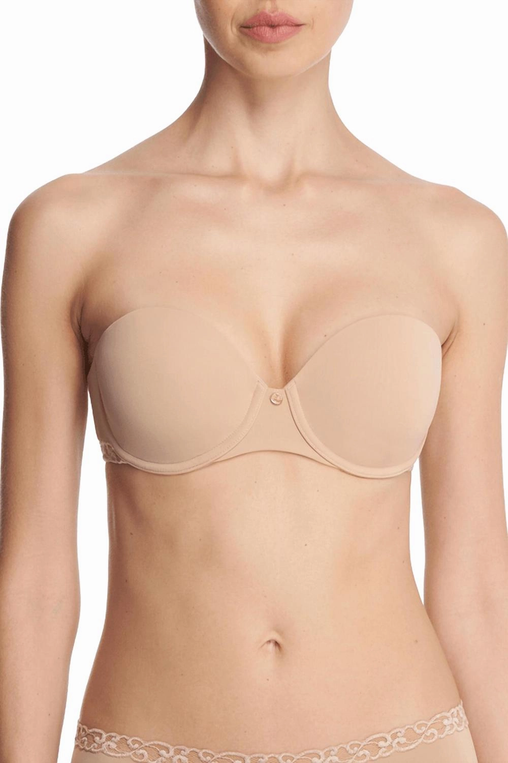 Pure Luxe Strapless Contour Underwire Bra In Cafe