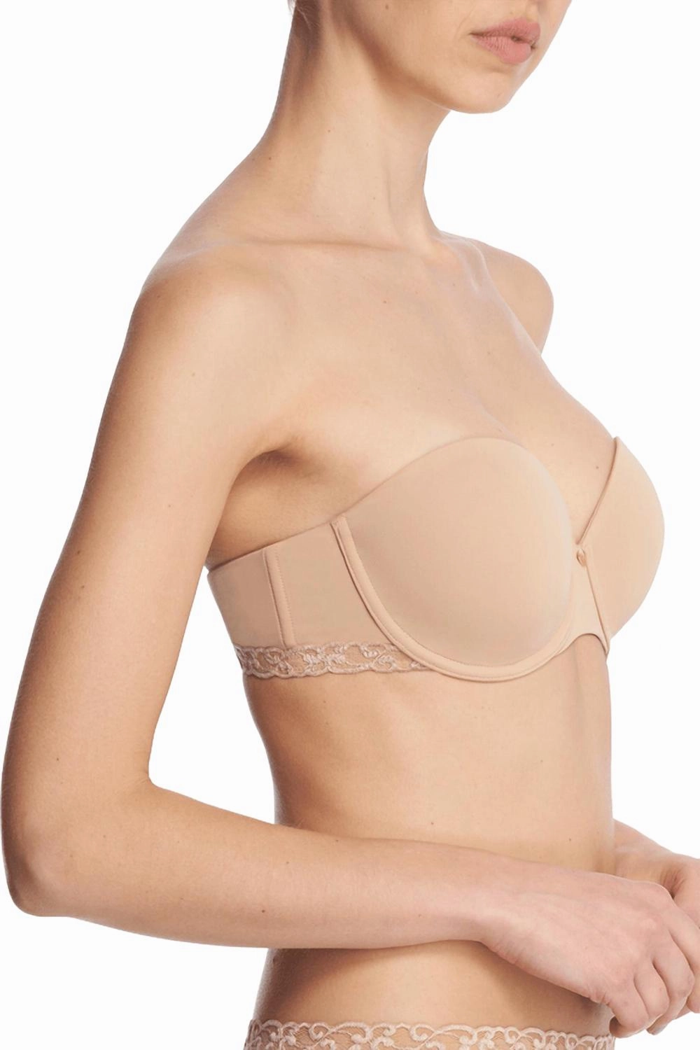 Pure Luxe Strapless Contour Underwire Bra In Cafe