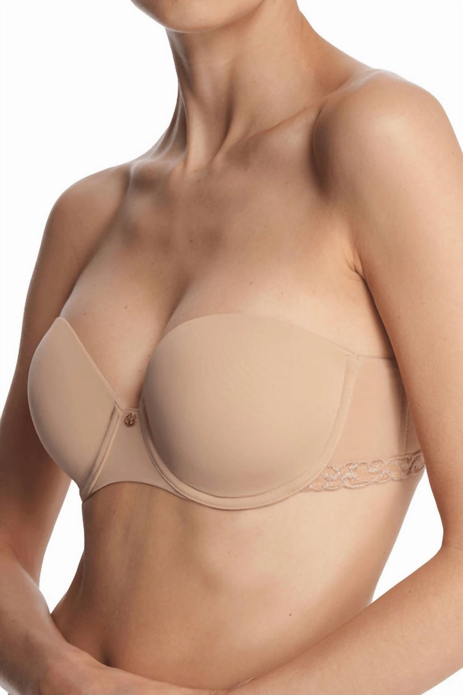 Pure Luxe Strapless Contour Underwire Bra In Cafe
