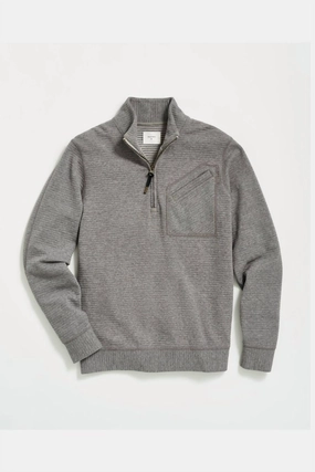 Quilted Half Zip In Medium Grey chunky knit discount