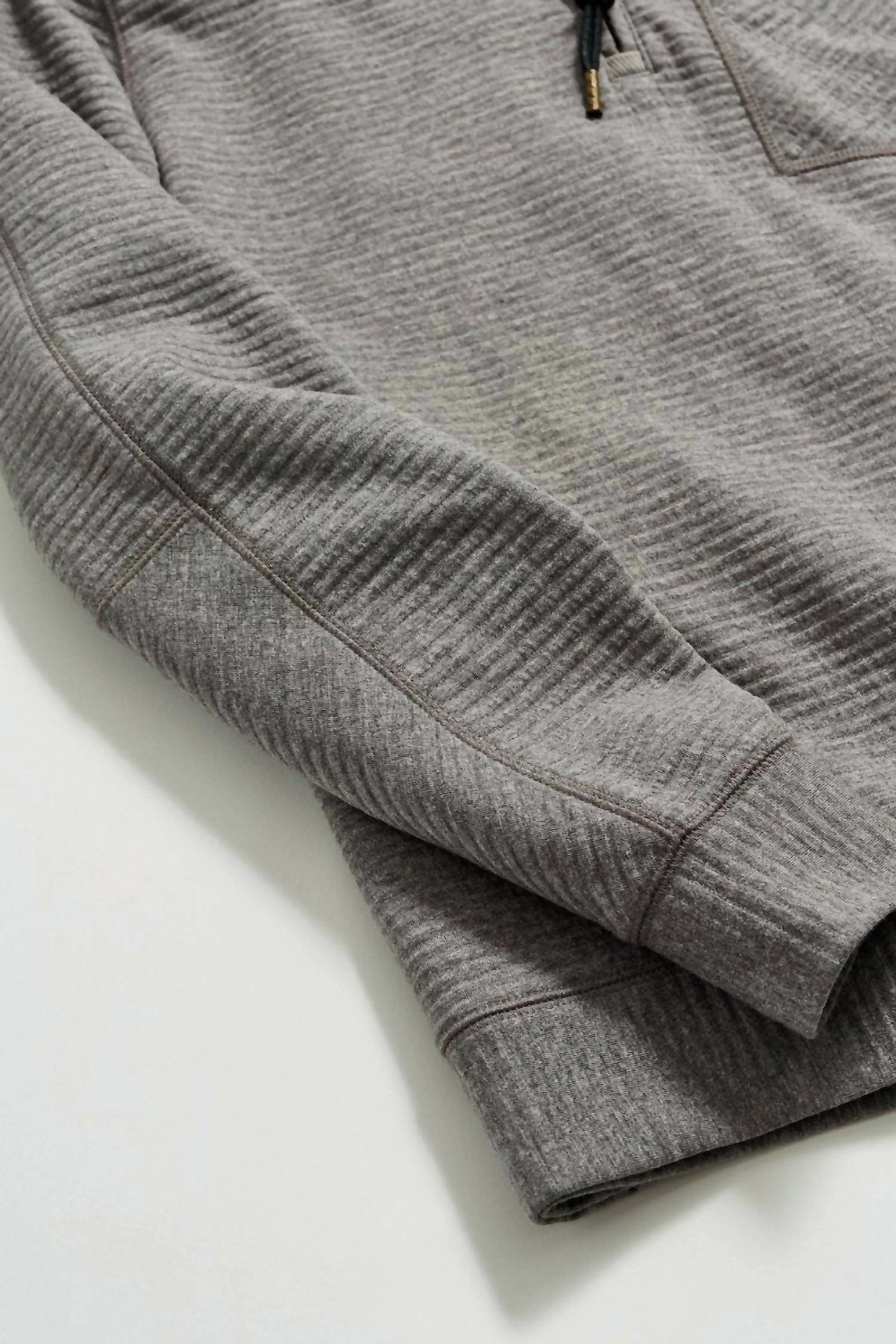 Quilted Half Zip In Medium Grey
