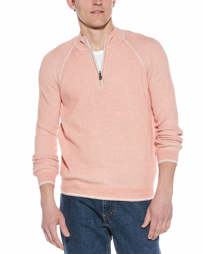 Raffi English Rib 1/4-Zip Mock Neck Sweater turtleneck sweaters sale