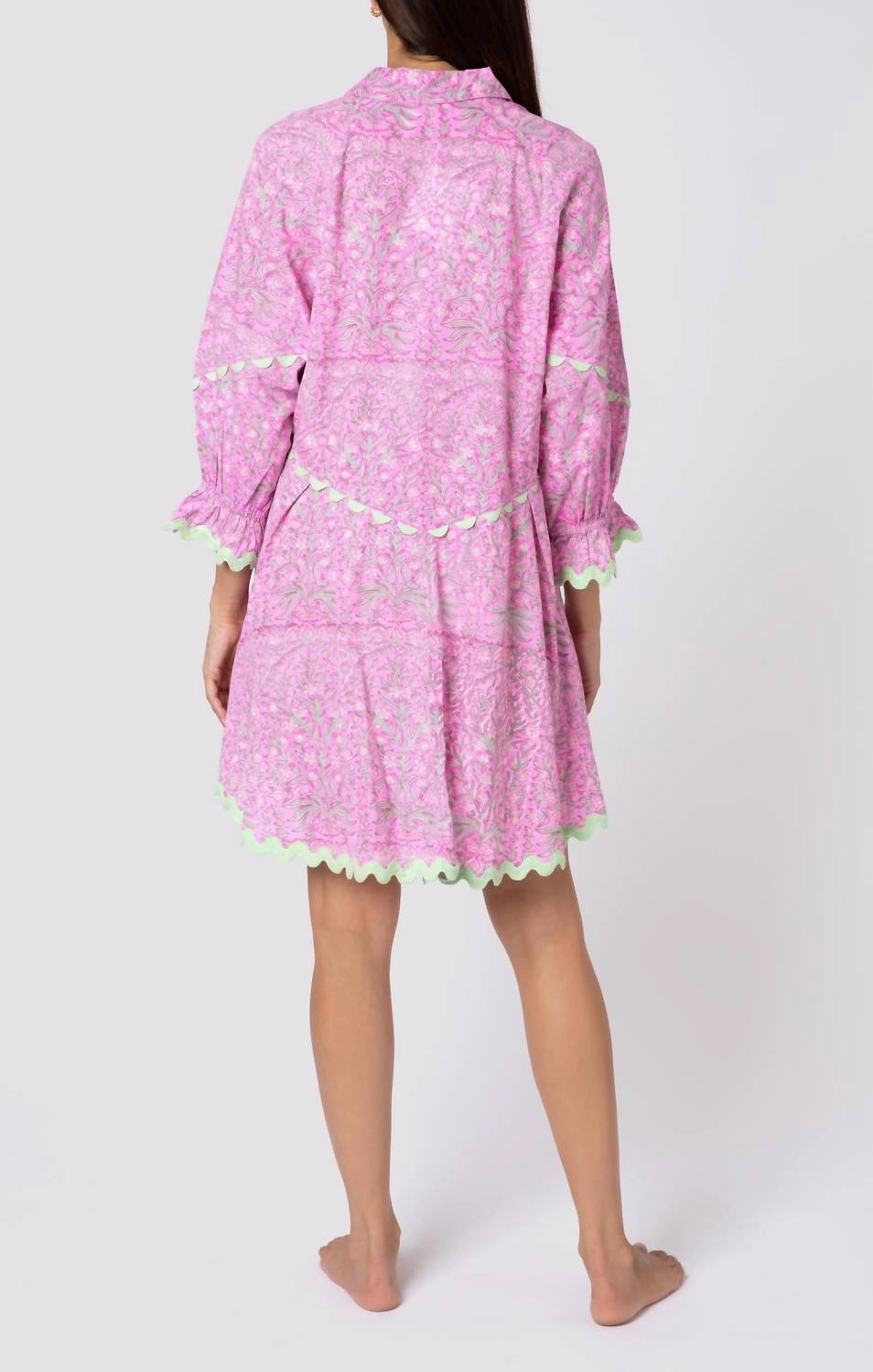 Raglan Shirt Dress in Orchid/Mint