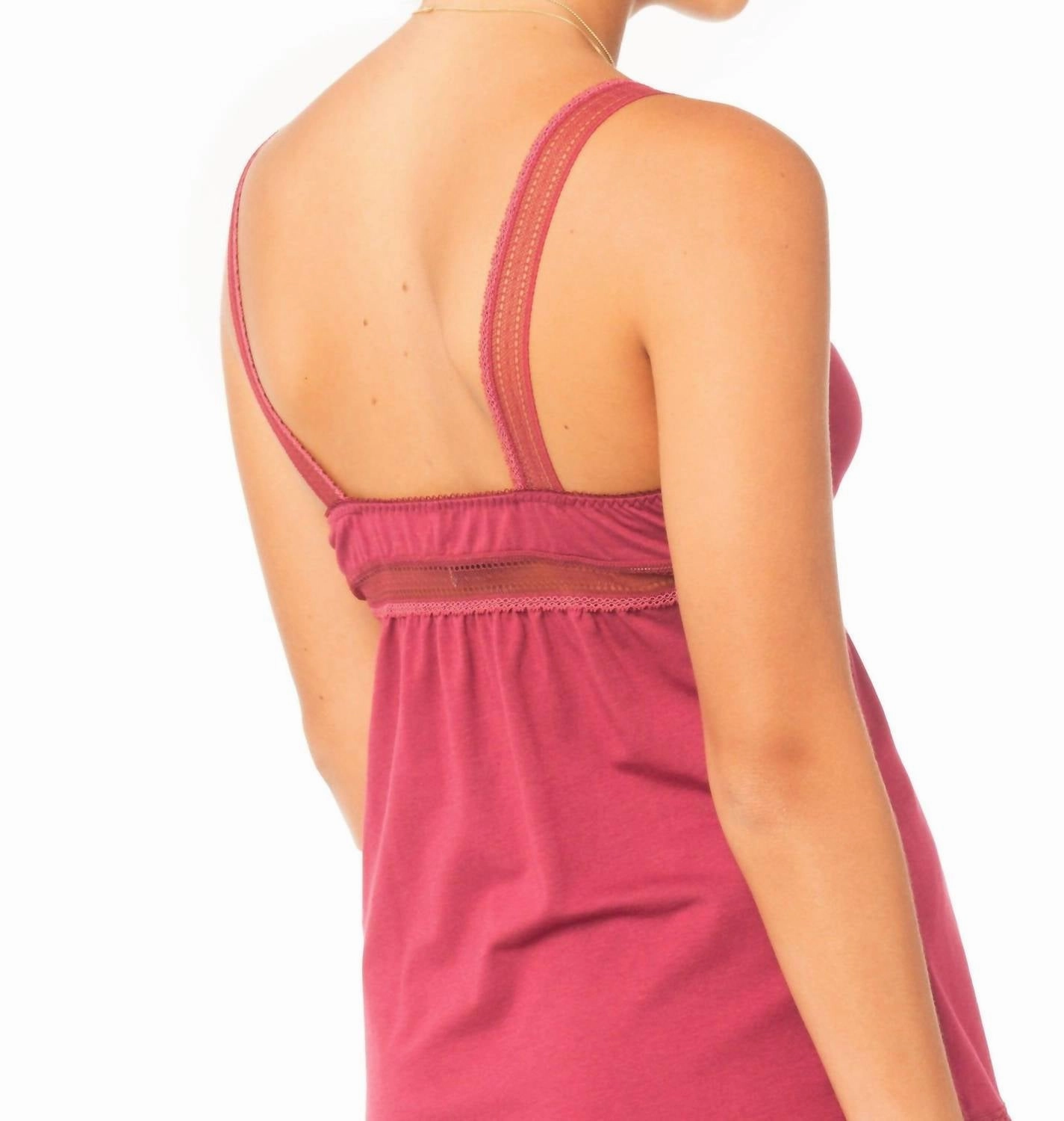 Rebecca Tank Strap Chemise In Wine