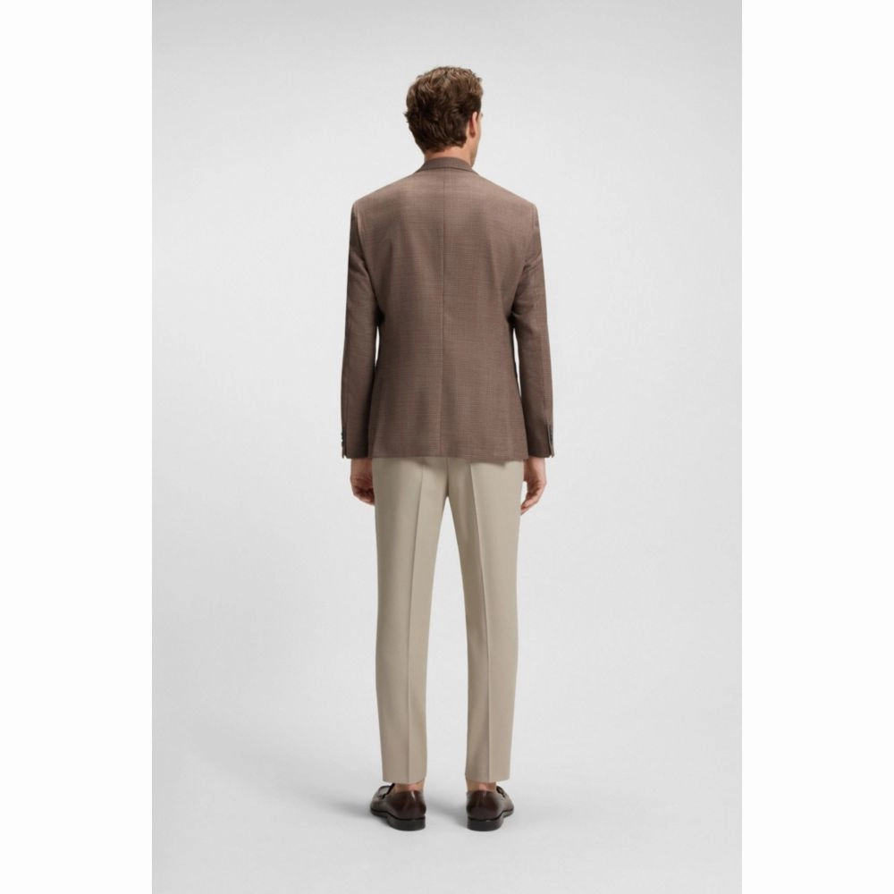 Regular-fit blazer in a patterned wool blend