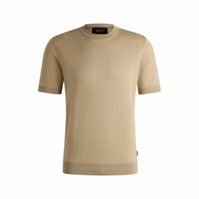 Regular-fit knit T-shirt in silk and cotton cashmere sweaters sale