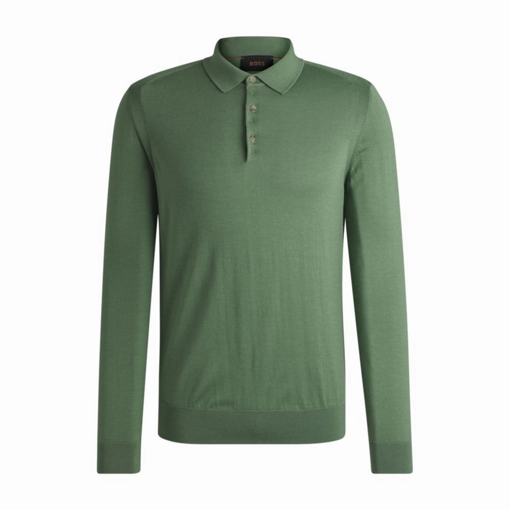 Regular-fit polo sweater in wool, silk and cashmere turtleneck sweaters sale