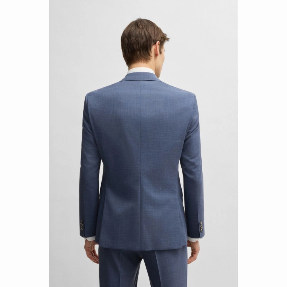 Regular-fit suit in patterned stretch cloth
