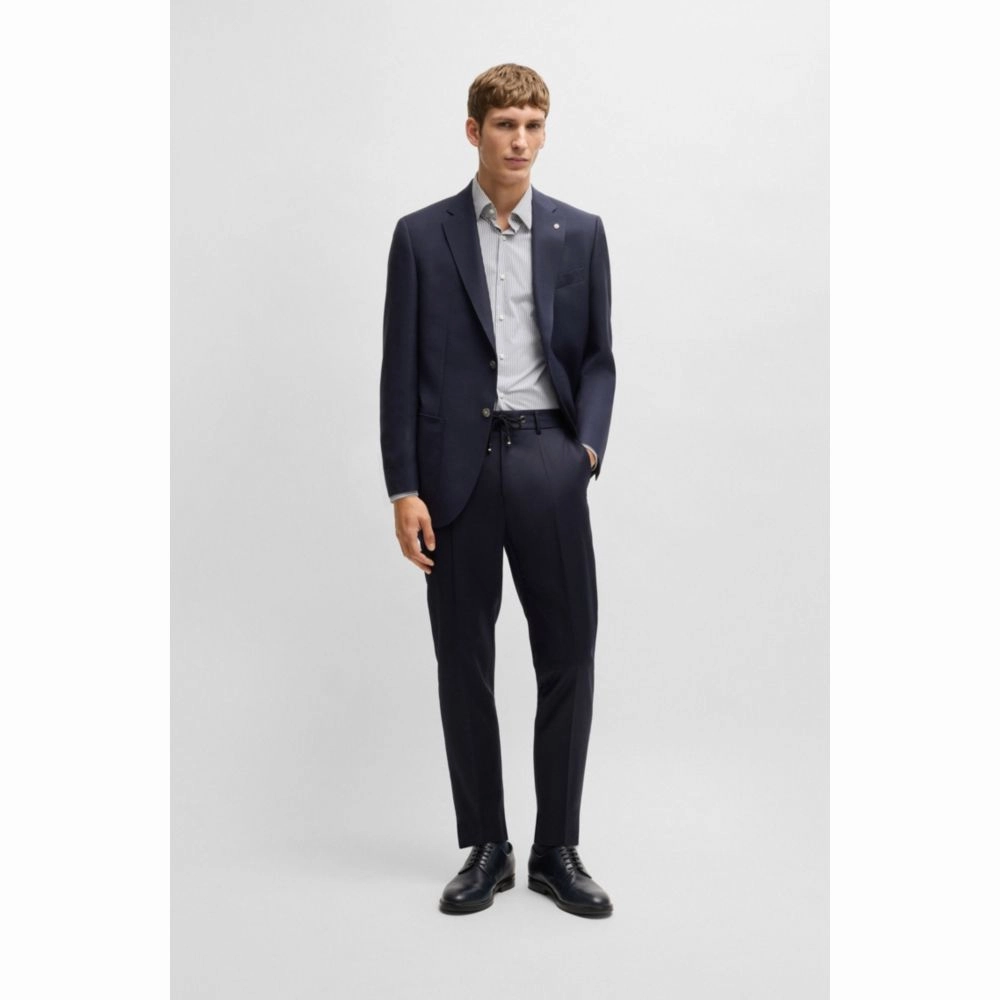 Regular-fit suit jacket in micro-patterned virgin wool