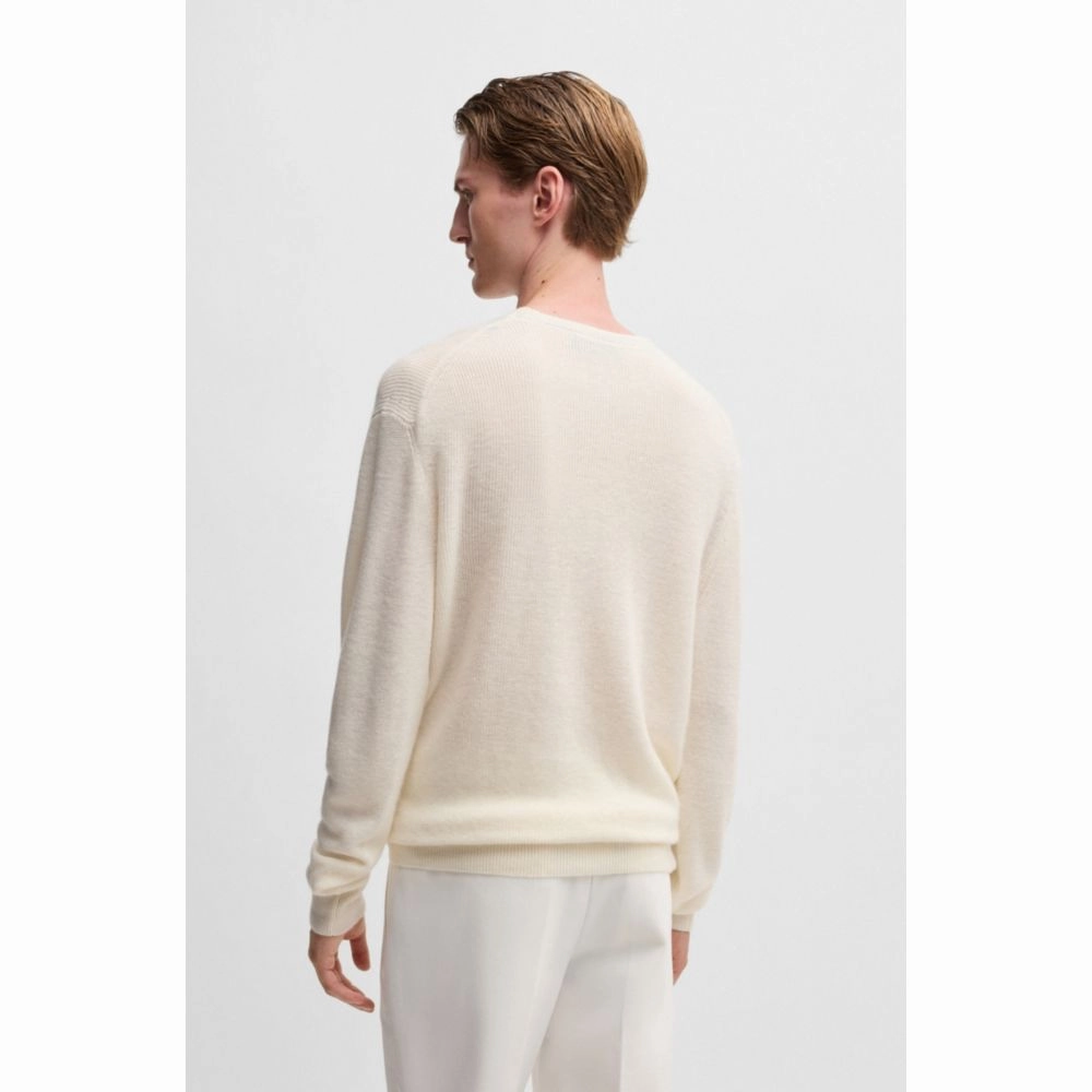 Regular-fit sweater in linen and cashmere