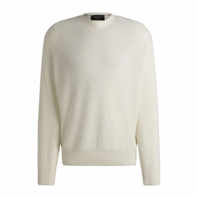 Regular-fit sweater in linen and cashmere cashmere sweaters sale