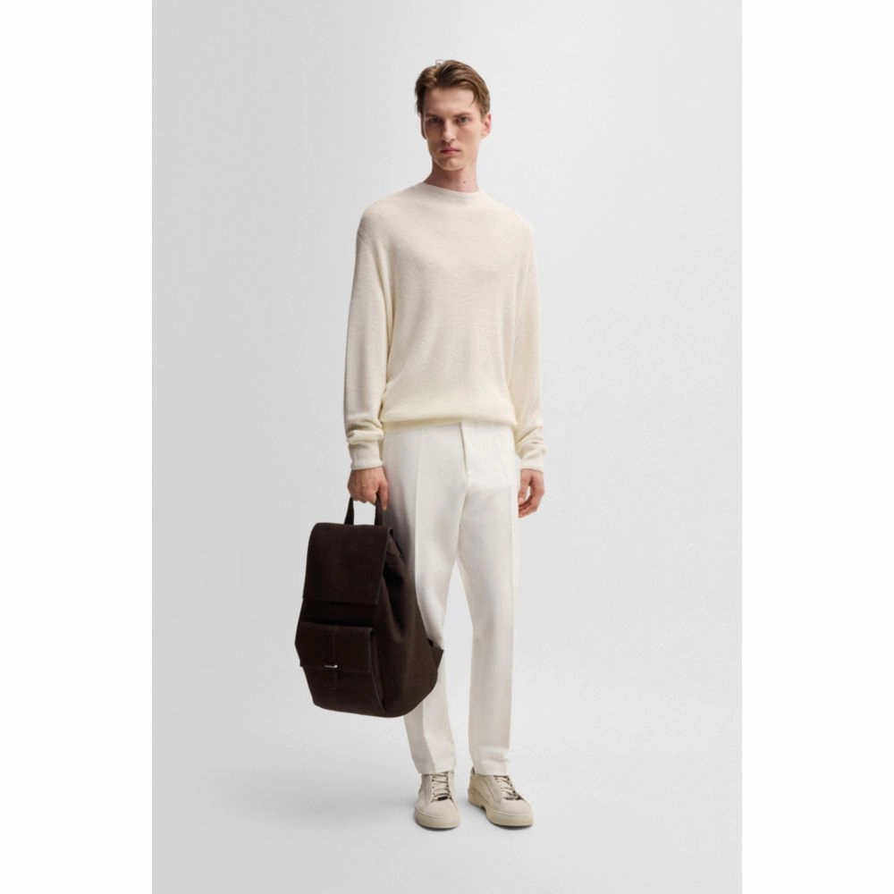 Regular-fit sweater in linen and cashmere