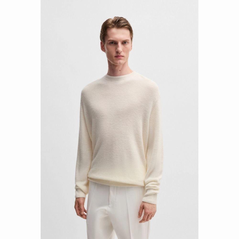 Regular-fit sweater in linen and cashmere