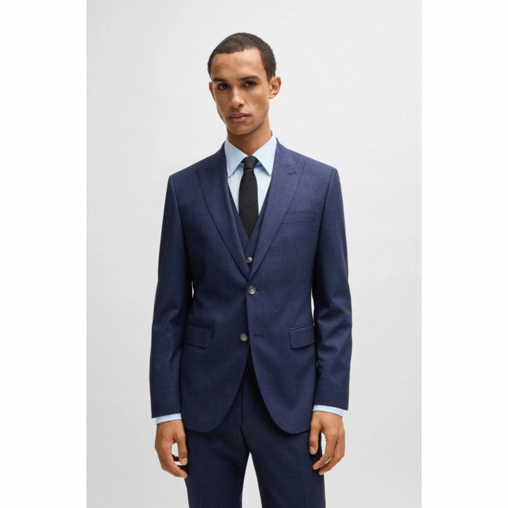 Regular-fit three-piece suit in stretch wool