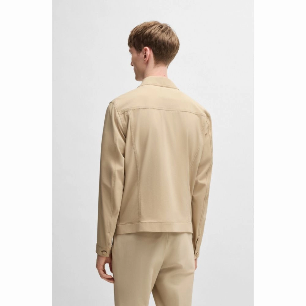 Relaxed-fit overshirt in washable stretch fabric