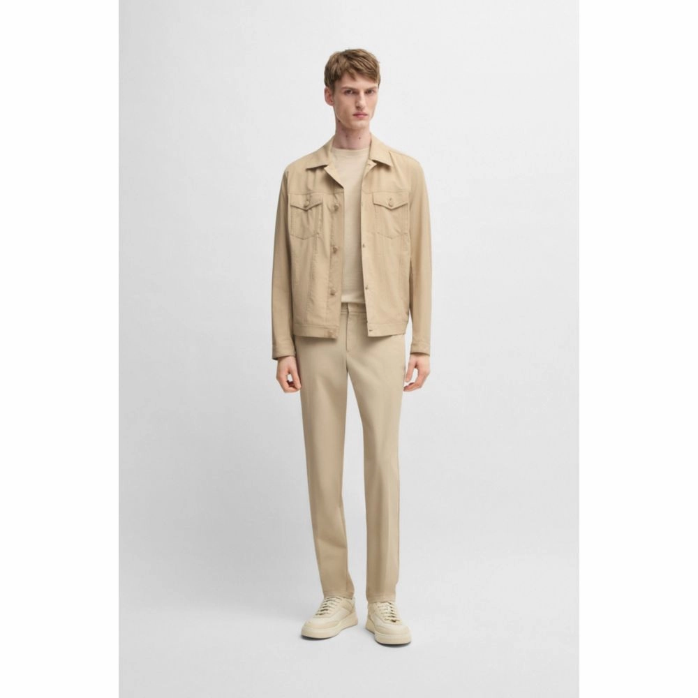 Relaxed-fit overshirt in washable stretch fabric